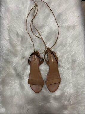 Women's‎ Tan Lace-Up Flat Sandals